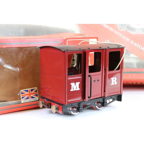 168 - Boxed Mamod Steam Railway O gauge train set consisting of locomotive, 2 x items of rolling stock, tr... 