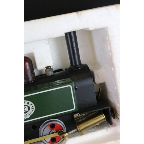 168 - Boxed Mamod Steam Railway O gauge train set consisting of locomotive, 2 x items of rolling stock, tr... 