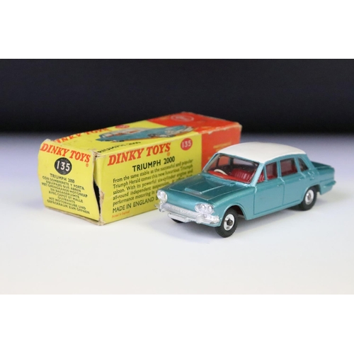 1368 - Three boxed Dinky diecast models to include 518 Renault 4L in pale blue, 135 Triumph 2000 in metalli... 