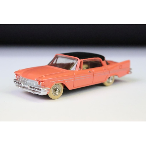 1369 - Boxed French Dinky 545 De Soto Diplomat diecast model in coral body with black roof, cream tyres, di... 