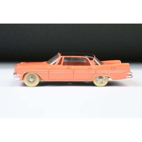 1369 - Boxed French Dinky 545 De Soto Diplomat diecast model in coral body with black roof, cream tyres, di... 