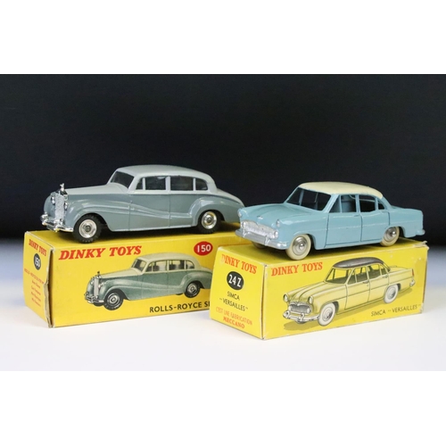 1371 - Two boxed Dinky diecast models to include French 24Z Simca Versailles in pale blue with off white ro... 