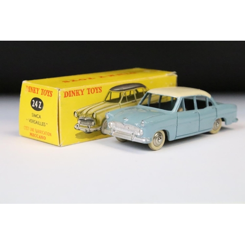 1371 - Two boxed Dinky diecast models to include French 24Z Simca Versailles in pale blue with off white ro... 