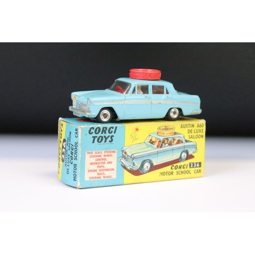 1372 - Boxed Corgi 236 Motor School Car diecast model, showing some paint marks and chips but gd overall wi... 