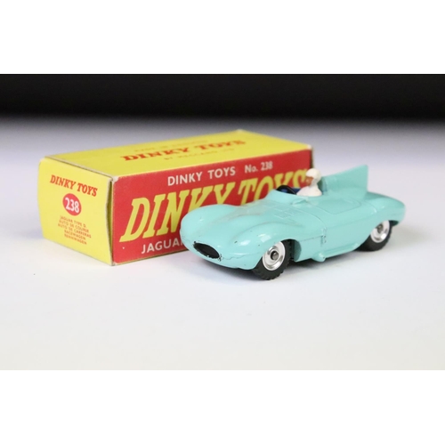 1374 - Two boxed / cased Dinky diecast models to include 238 Jaguar Type D Racing Car in turquoise with dri... 