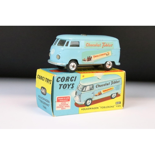 1375 - Boxed Corgi 441 Volkswagen Toblerone Van diecast model, diecast shows light wear / paint chipping (m... 