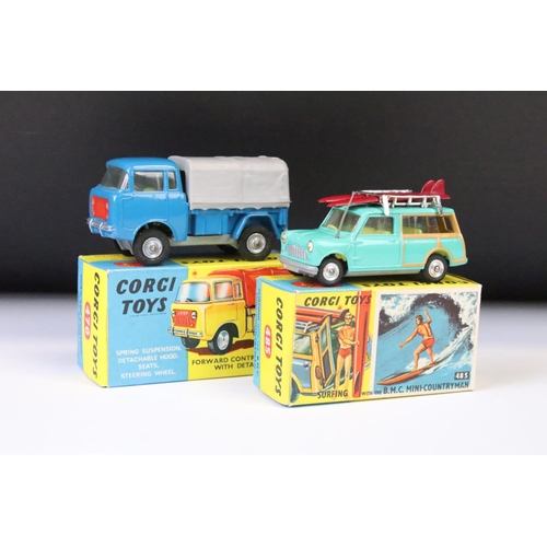 1376 - Two boxed Corgi diecast models to include 485 Surfing with the BMC Mini Countryman with 2 x boards, ... 