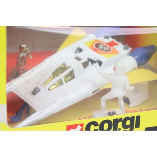 1379 - Boxed Corgi 647 Buck Rogers Starfighter diecast model, complete with both figures, diecast excellent... 