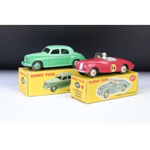 1382 - Two boxed Dinky diecast models to include 107 Sunbeam Alpine Sports in cerise, with driver, and 156 ... 