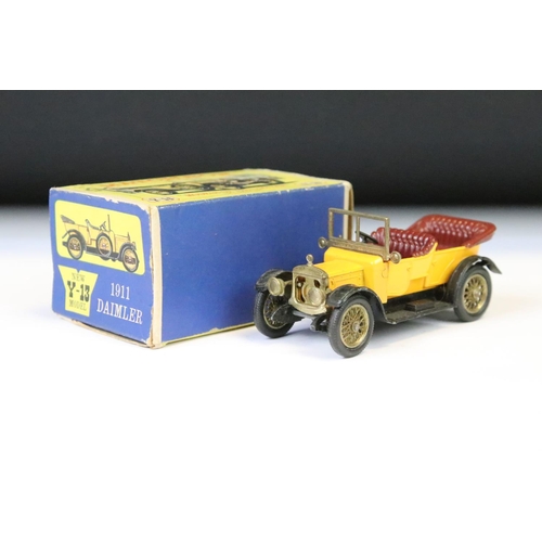 1385 - Ten boxed Matchbox Models of Yesteryear diecast models to include Y-13 New Model - 1911 Daimler, Y-7... 