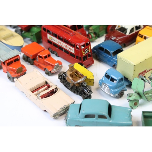 1303 - Over 65 mid 20th C play worn Matchbox Lesney diecast models, featuring No. 50 Commer Pick-Up MK VIII... 