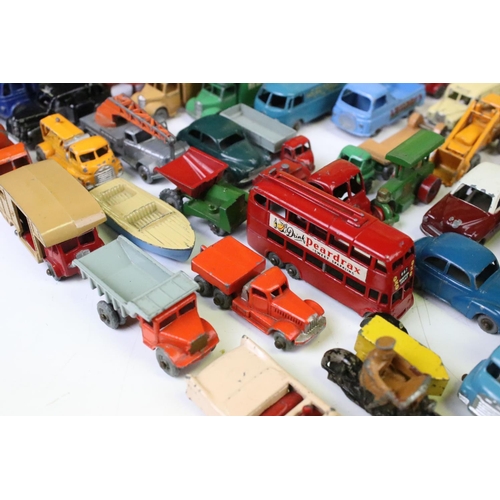 1303 - Over 65 mid 20th C play worn Matchbox Lesney diecast models, featuring No. 50 Commer Pick-Up MK VIII... 