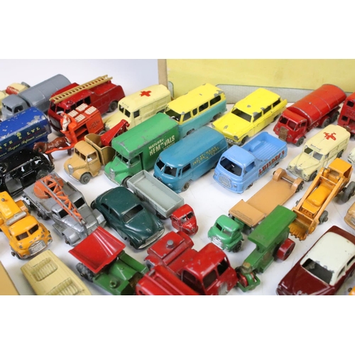 1303 - Over 65 mid 20th C play worn Matchbox Lesney diecast models, featuring No. 50 Commer Pick-Up MK VIII... 