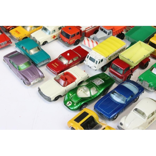 1307 - Over 45 mid 20th C Matchbox Lesney diecast models, diecast varies from showing paint chipping to vg