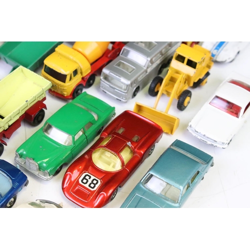 1307 - Over 45 mid 20th C Matchbox Lesney diecast models, diecast varies from showing paint chipping to vg