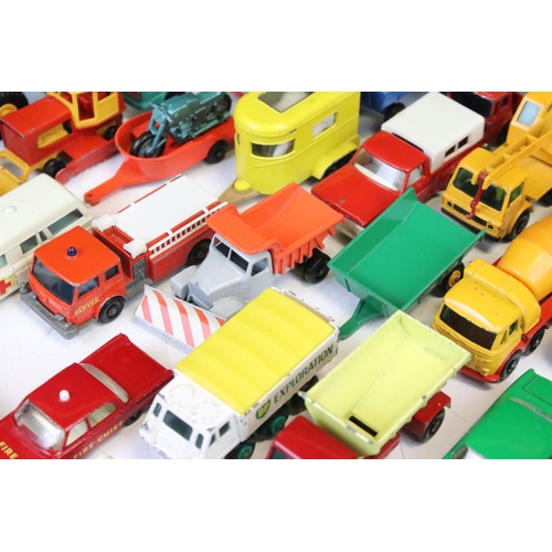 1307 - Over 45 mid 20th C Matchbox Lesney diecast models, diecast varies from showing paint chipping to vg