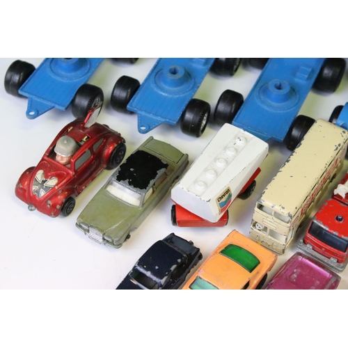 1308 - Over 40 Mid 20th C onwards play worn diecast models, to include Matchbox and Lone Star examples, fea... 