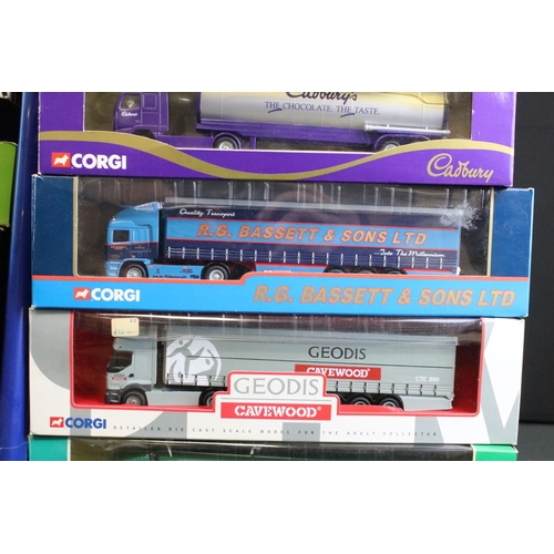 1215A - 23 Boxed Corgi diecast commercial models to include 6 x Eddie Stobart, Geodis, Crunchie, PHH, Guinne... 