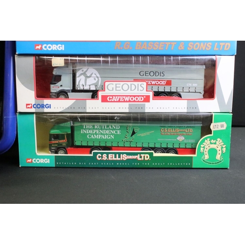 1215A - 23 Boxed Corgi diecast commercial models to include 6 x Eddie Stobart, Geodis, Crunchie, PHH, Guinne... 