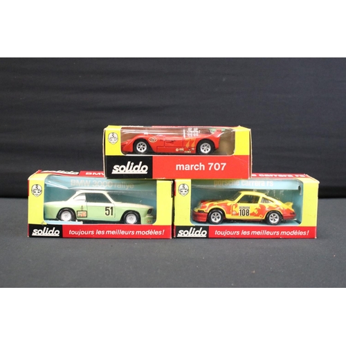 1235 - Eight boxed Solido diecats models to include 194 Ferrari 312 PB, 197 Ferrari 512 Sunoco, 199 March 7... 