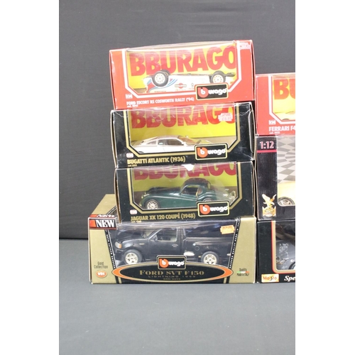 1237 - Ten boxed diecast models, 1/24 to 1/12 scale, to include Burago Gold Collection 1/21 Ford SVT F150 (... 