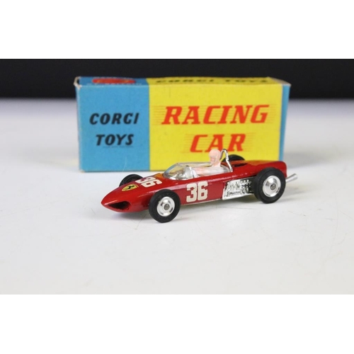 1338 - Three boxed Corgi F1 diecast models to include 154 Ferrari Racing Car, 155 Lotus Climax and 156 Coop... 