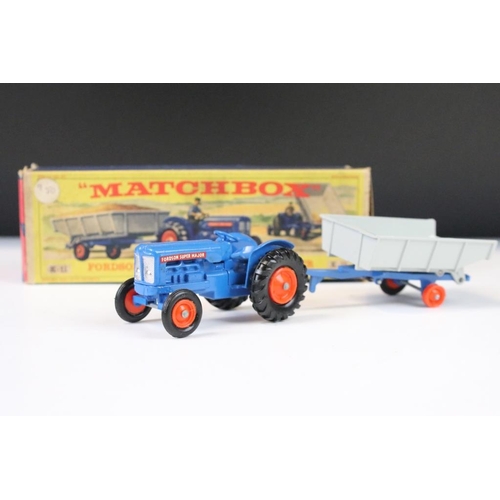 1341 - Eight boxed Matchbox diecast models to include Matchbox King Size K-11 Fordson Tractor and Farm Trai... 