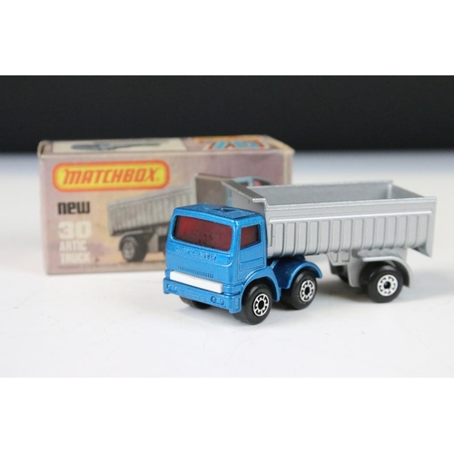 1342 - 12 Boxed Matchbox 75 Series diecast models to include 44 Passenger Coach, 58 Faun Dump Truck, 14 Pet... 