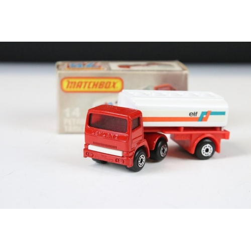 1342 - 12 Boxed Matchbox 75 Series diecast models to include 44 Passenger Coach, 58 Faun Dump Truck, 14 Pet... 