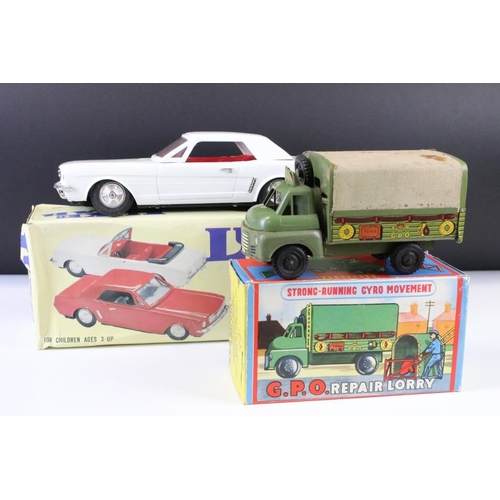 1349 - Boxed Wells GPO Repair Lorry tin plate friction model (stains to hood and some play wear, vg box) pl... 