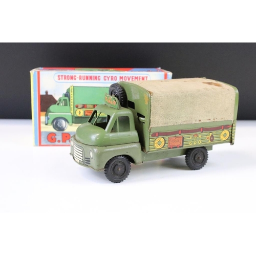 1349 - Boxed Wells GPO Repair Lorry tin plate friction model (stains to hood and some play wear, vg box) pl... 