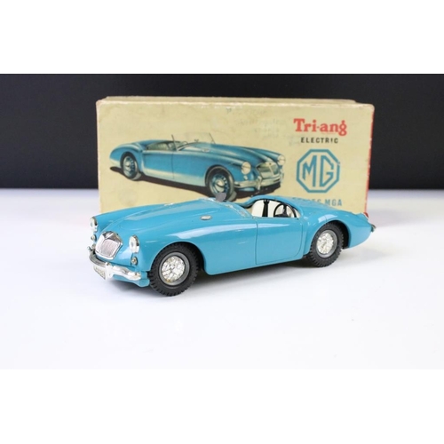 1351 - Two boxed Triang Electric models to include 1/20 2.4 Litre Jaguar in pale blue and MG Series MGA in ... 