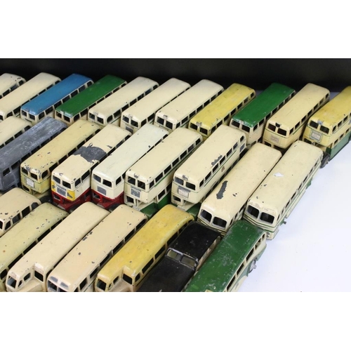 1352 - Around 60 early-mid 20th C play worn Dinky diecast models mainly featuring buses and public transpor... 