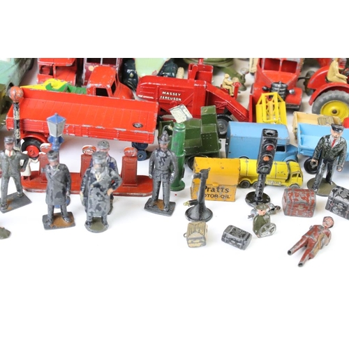 1292 - Over 40 mostly mid 20th C play worn diecast models, to include Dinky, Corgi, Triang & Matchbox examp... 