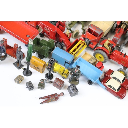 1292 - Over 40 mostly mid 20th C play worn diecast models, to include Dinky, Corgi, Triang & Matchbox examp... 