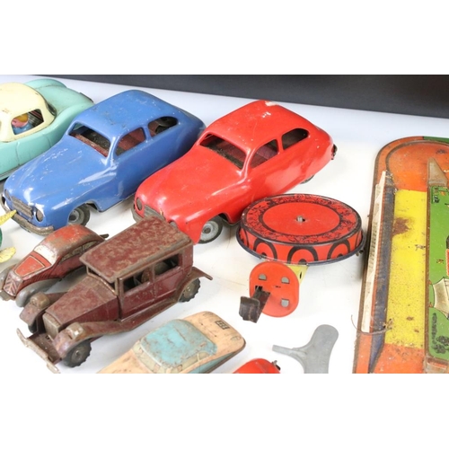 1294 - 11 Mid 20th C onwards tinplate models to include 2 x Chad Valley Harborne, Lehmann Paak-Paak 903, Tr... 