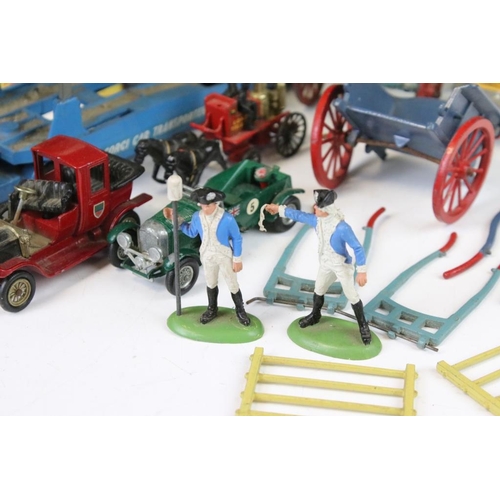 1296 - Group of play worn diecast models to include a boxed Britains No 4F Tumbrel Cart (poor box), Corgi C... 