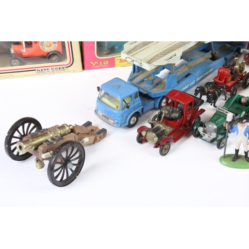 1296 - Group of play worn diecast models to include a boxed Britains No 4F Tumbrel Cart (poor box), Corgi C... 