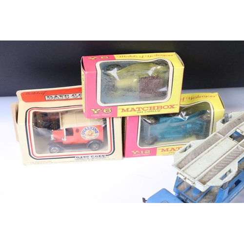 1296 - Group of play worn diecast models to include a boxed Britains No 4F Tumbrel Cart (poor box), Corgi C... 