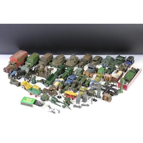 1353 - Collection of early 20th C play worn diecast models to include Hornby, Dinky, Britains etc, showing ... 