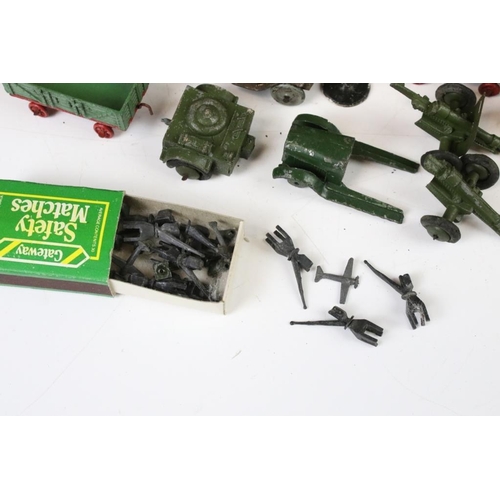 1353 - Collection of early 20th C play worn diecast models to include Hornby, Dinky, Britains etc, showing ... 