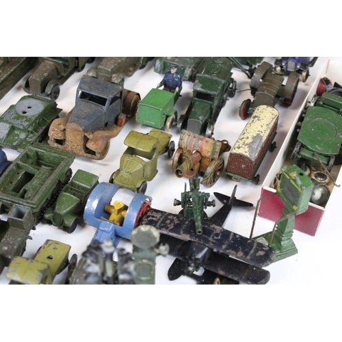 1353 - Collection of early 20th C play worn diecast models to include Hornby, Dinky, Britains etc, showing ... 