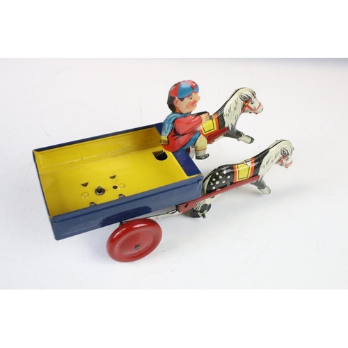 1357 - Two boxed tin plate toys to include Small Helicopter & Bus MF806 (China) and Trotty Trotty Mechanioc... 