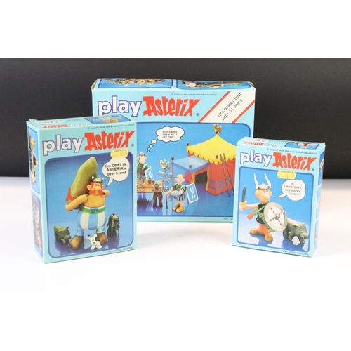 1415 - Three boxed Play Asterix figure / sets to include Obelix, Asterix and Legionaire's Tent, contents un... 