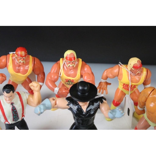 1421 - WWF / WWE Wrestling - 25 Original Hasbro WWF figures to include 4 x Hulk Hogan (variants), 3 x Big B... 