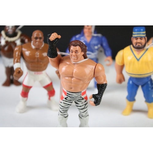 1424 - WWF / WWE Wrestling - Six original Hasbro WWF Wrestling figures to include Repo Man, Honkey Ronky Ma... 