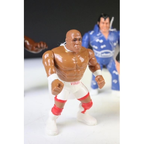 1424 - WWF / WWE Wrestling - Six original Hasbro WWF Wrestling figures to include Repo Man, Honkey Ronky Ma... 