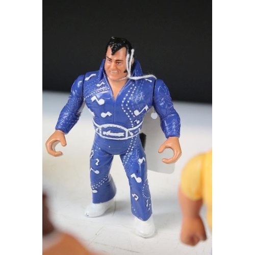 1424 - WWF / WWE Wrestling - Six original Hasbro WWF Wrestling figures to include Repo Man, Honkey Ronky Ma... 