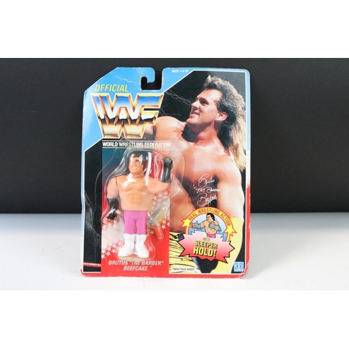 1426 - WWF / WWE Wrestling - Four carded Hasbro WWF figures to include Million Dollar Man Ted Dibiase, Brut... 