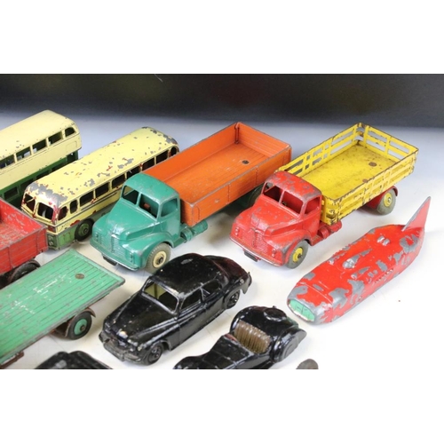 1316 - 30 Mid 20th C play worn diecast models to include commercial and road examples featuring 29 x Dinky ... 